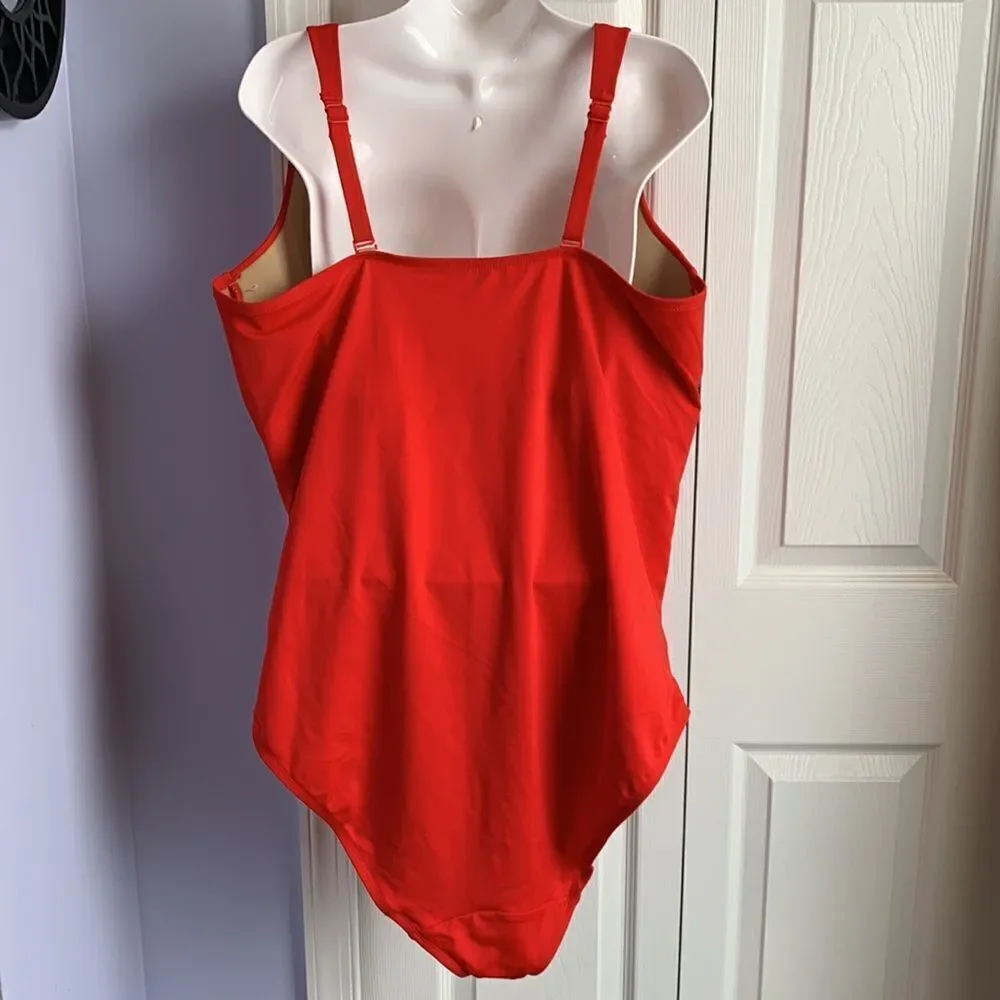Lane Bryant Cacique Lightly Lined No Wire One-Piece Swimsuit Swimwear 24